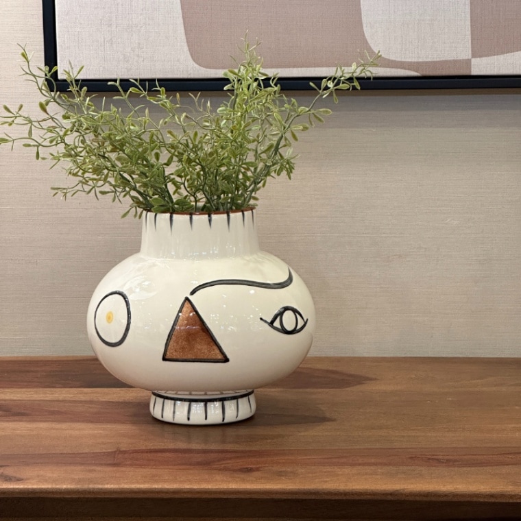 アートフェイスデザイン セラミックフラワーベース ホワイト φ18