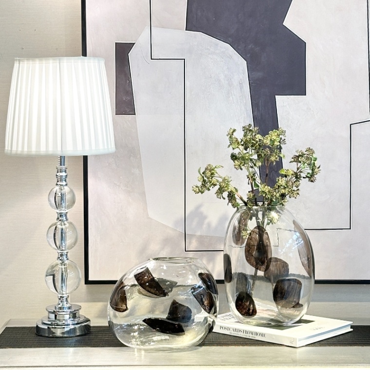 フラワーベース ガラス ブラウンペイント | デコレーション,花瓶