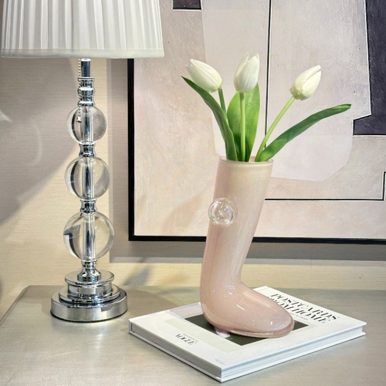 ガラス製　長靴型　花瓶　フラワーベース　オブジェ ガラス製 長靴型 花瓶 フラワーベース オブジェ