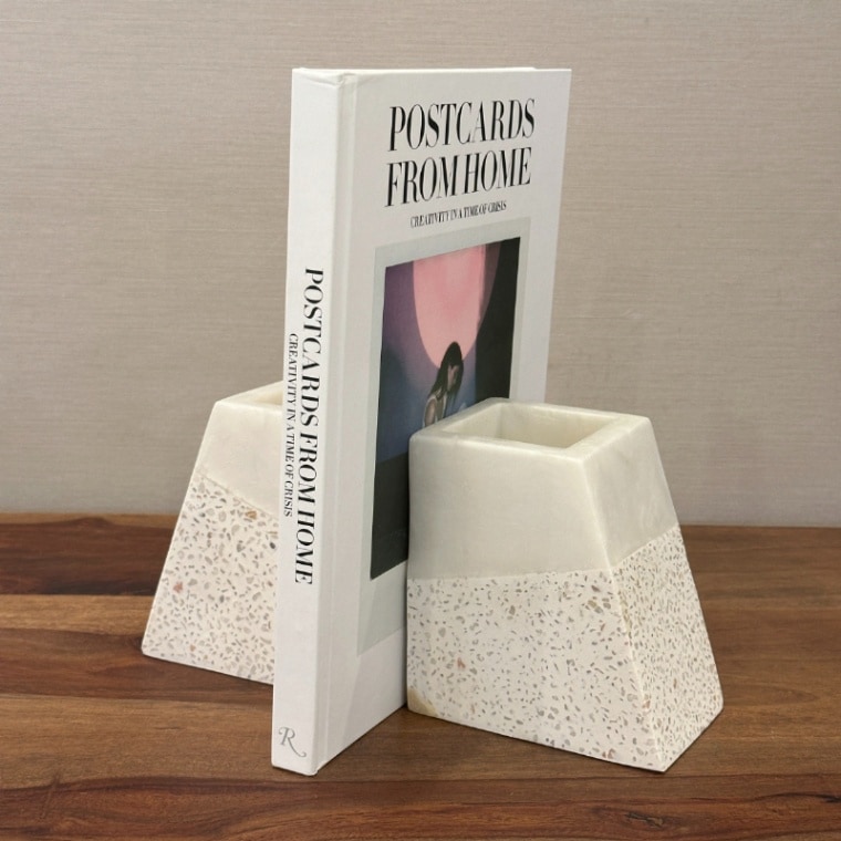 天然石ブックエンド 2個セット 12.5cm 