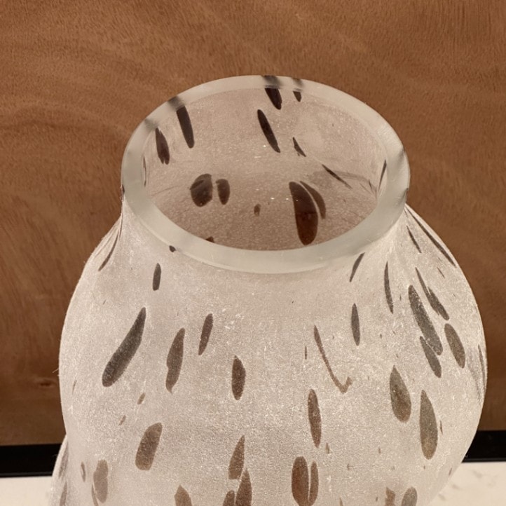 くねくねシルエット ガラスフラワーベース 斑模様入り φ18×H32cm