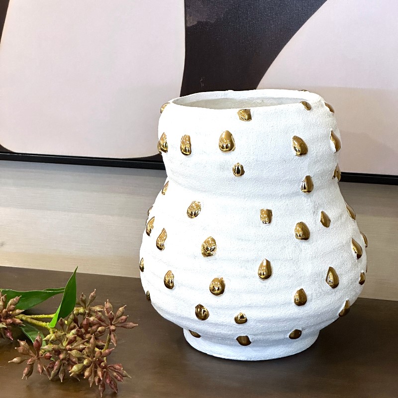 セラミックベース ゴールド斑柄 ホワイト