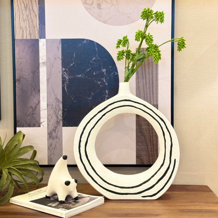 サークルデザイン フラワーベース セラミック製 38cm×42cm