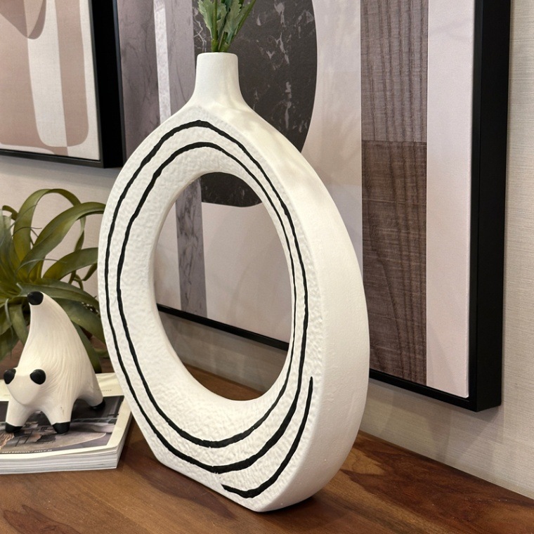 サークルデザイン フラワーベース セラミック製 38cm×42cm