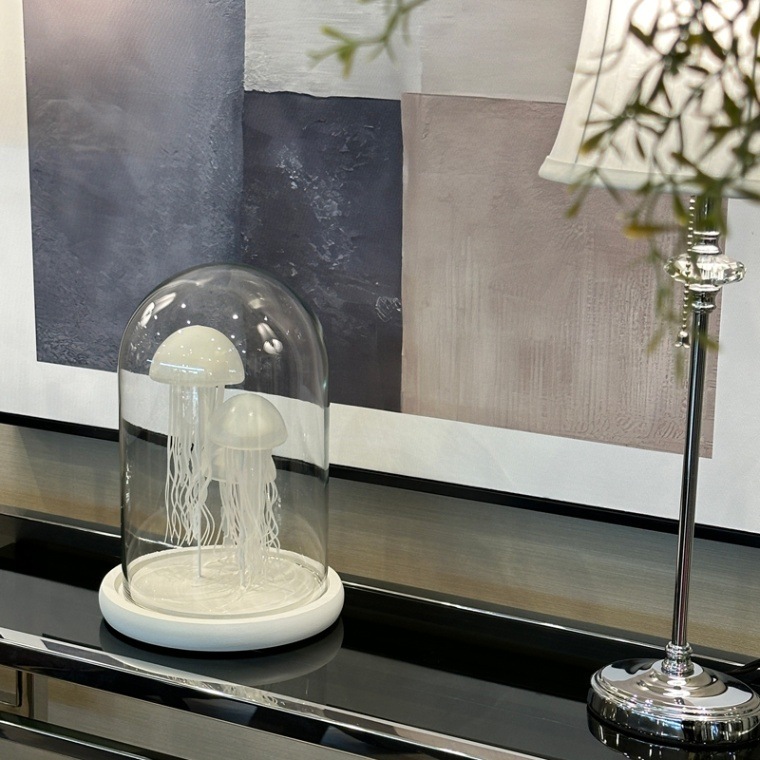 ★オーナメントガラス 水泡 クラゲデザイン 置物 2個セット a0410 Amazon.co.jp: 色付き手作りグローガラスクラゲ置物水族館