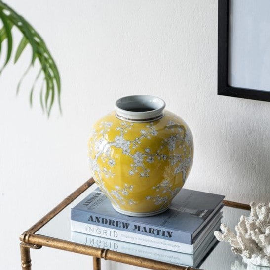 シノワズリ イエローベース 高さ23cm