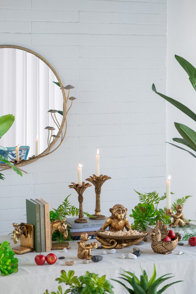 モンキーキャンドルホルダー ゴールド 高さ13.5cm | インテリア