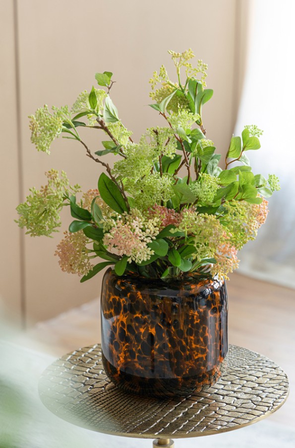 レオパード柄のフラワーベース ハイタイプ | インテリアデコレーション