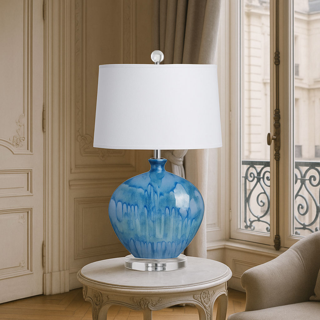 セラミック製テーブルランプ ブルー | ライト・照明,テーブルランプ