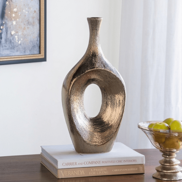ブロンズオーバル セラミックベース 高さ48cm