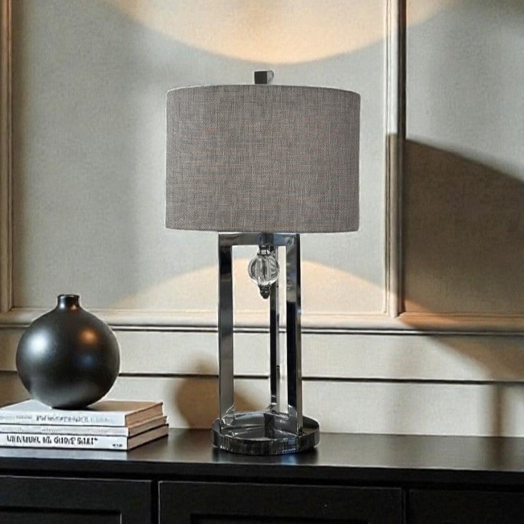 クリスタルアクセント・メタルテーブルランプ 高さ70cm 
