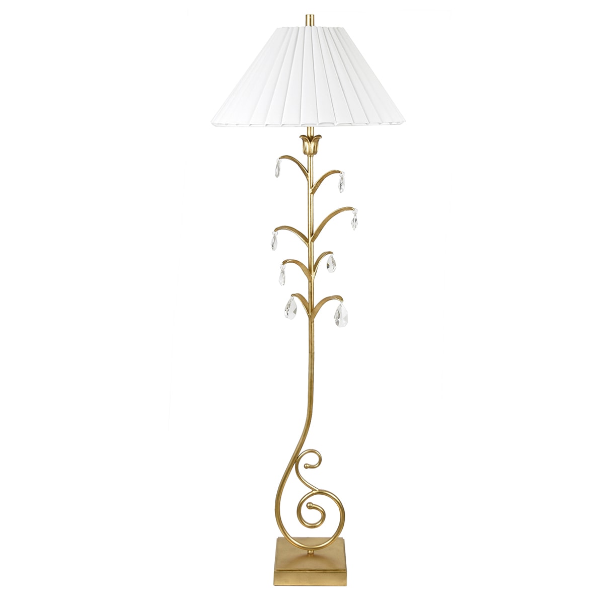 クラシックアイアンフロアランプ 高さ152cm ゴールドリーフ仕上げ