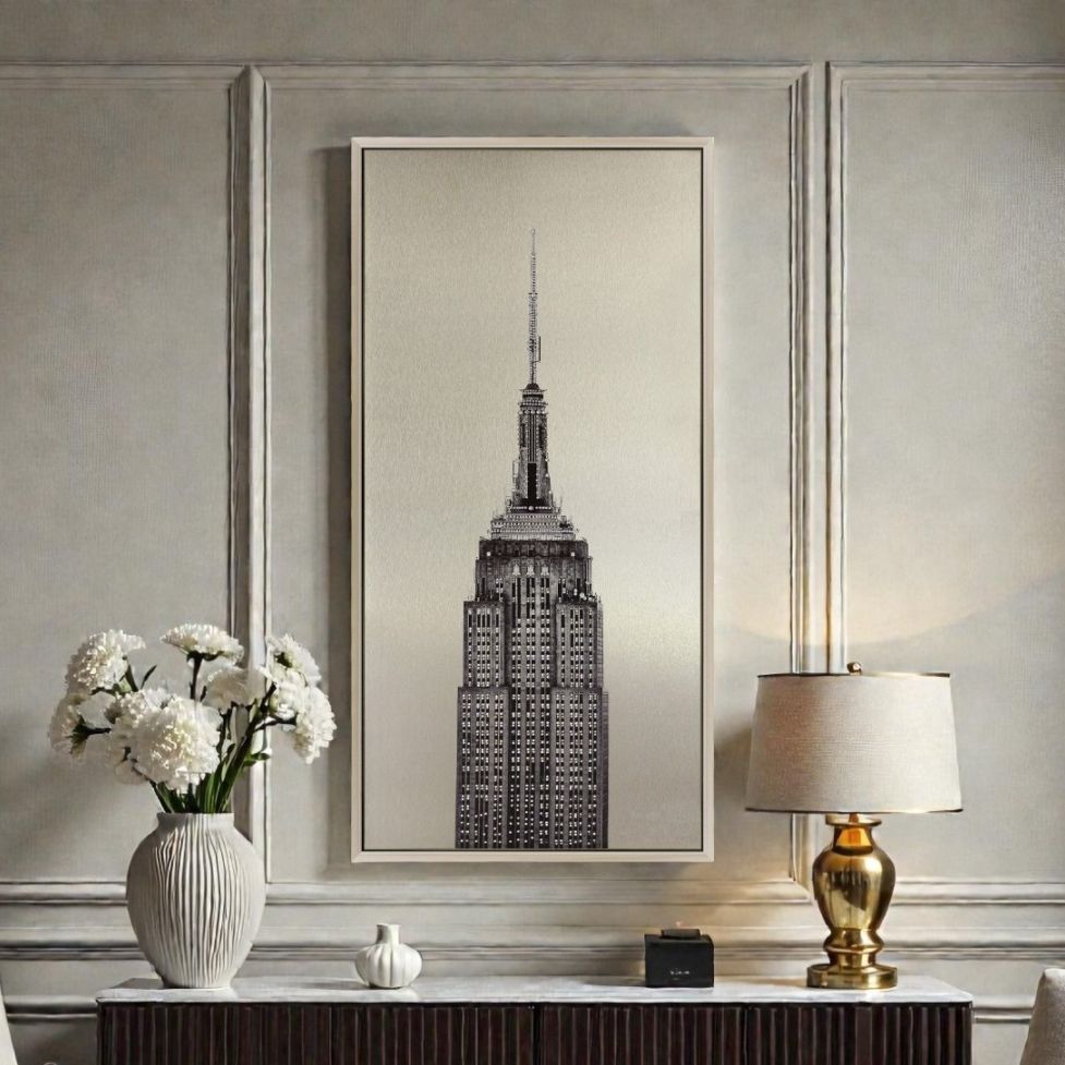 クリスタル アートパネル 【Empire State】 幅41×高さ122cm 