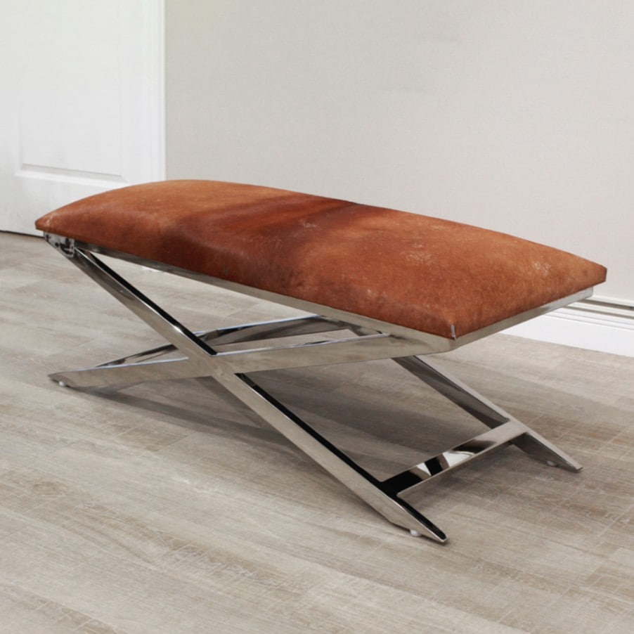 ロングスツール リアルファー ブラウン