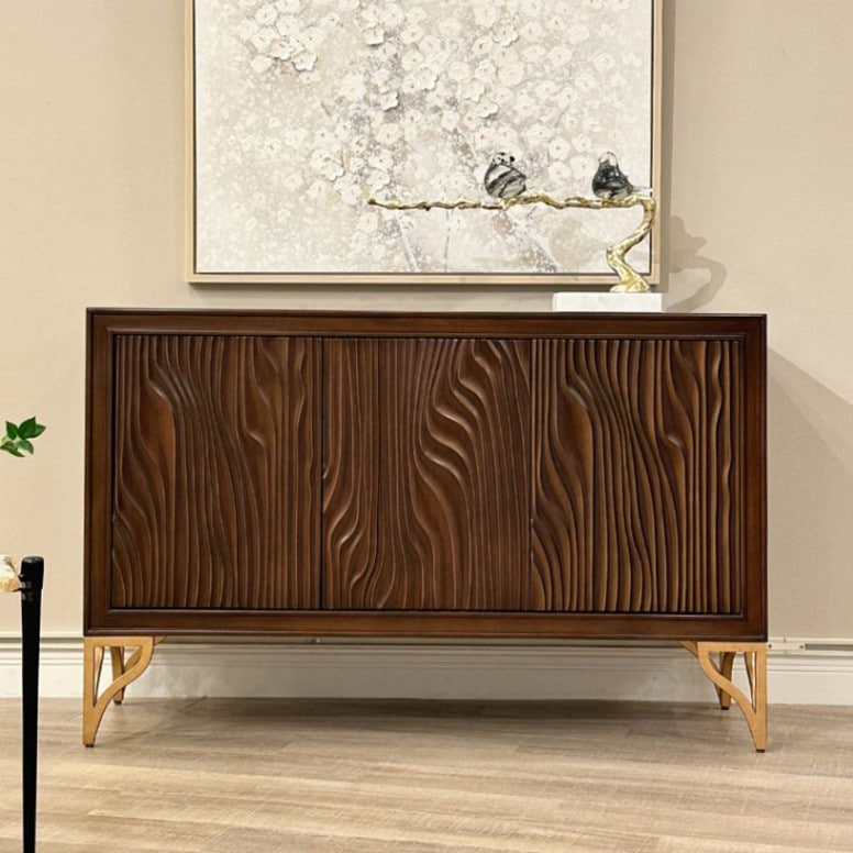 モダン ウェーブ キャビネット 幅127cm