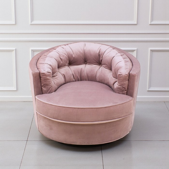 回転式一人掛けソファ ピンク