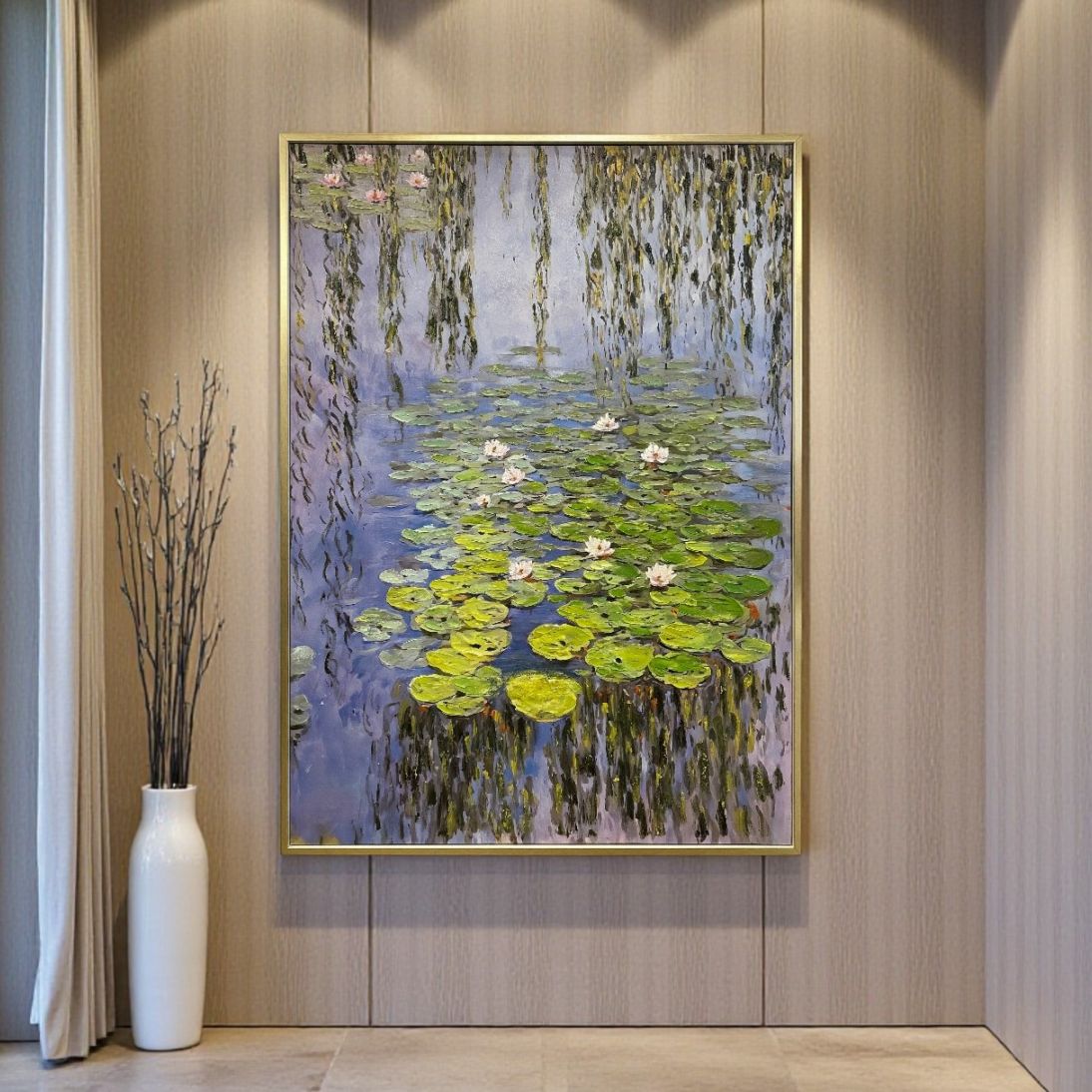 アートフレーム　睡蓮と柳 103×144cm