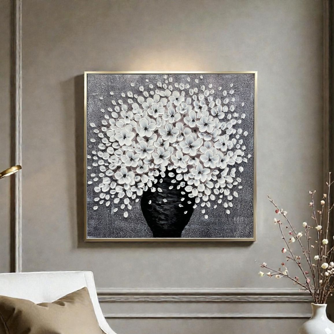 アートフレーム　ホワイトブロッサム　103×103cm