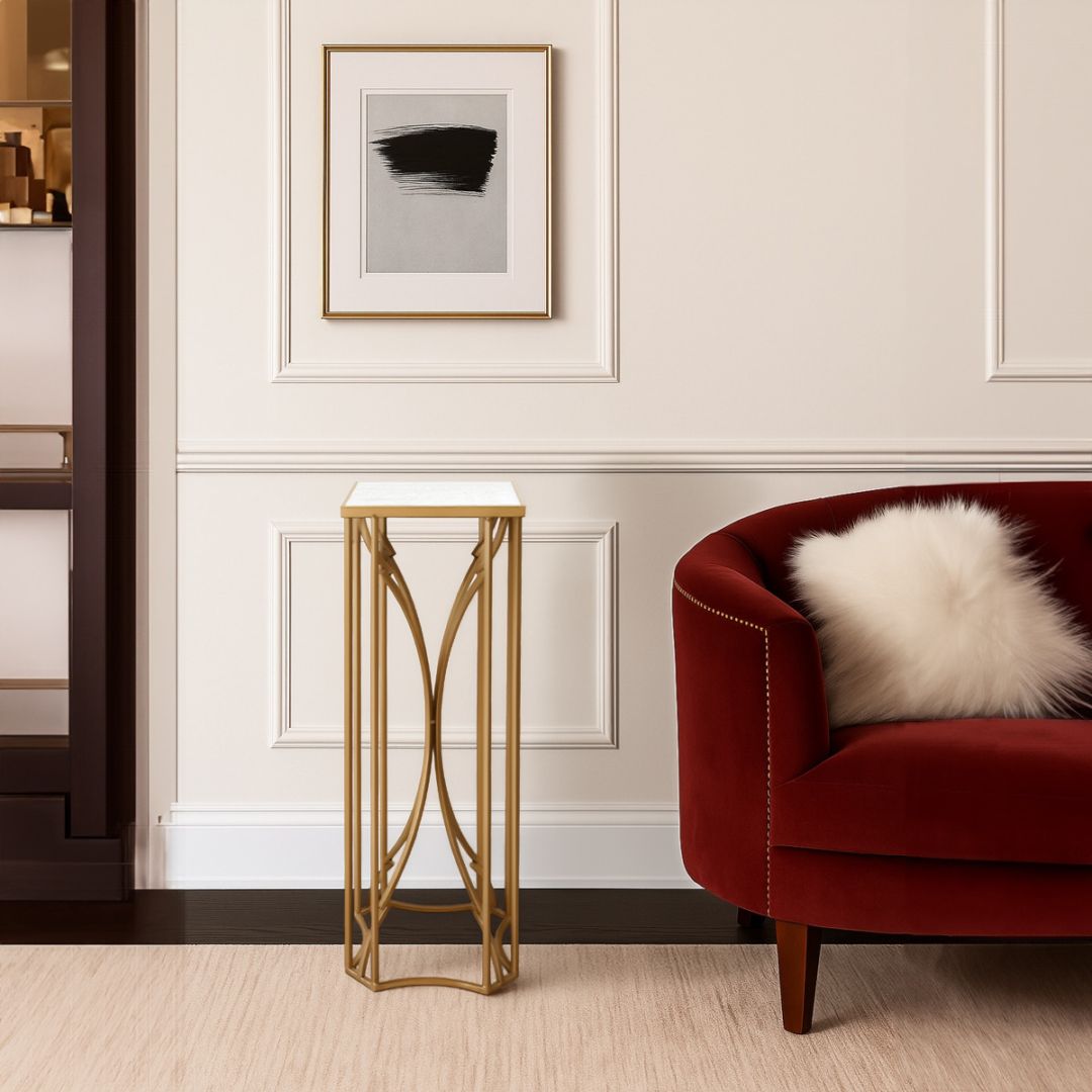 大理石 × エレガントゴールド 花台 高さ87cm