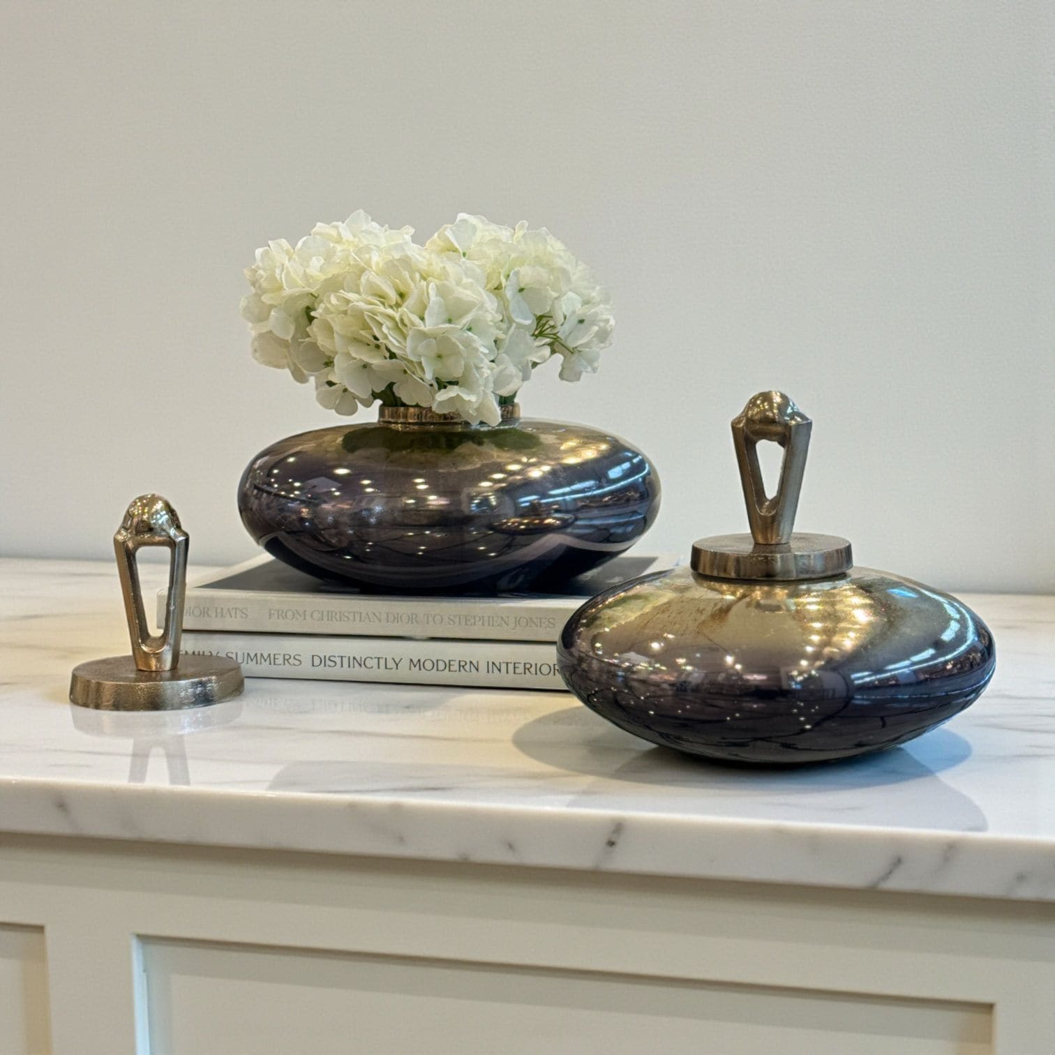 アヴェニュー ガラス＆アルミ フラワーベース 2セット