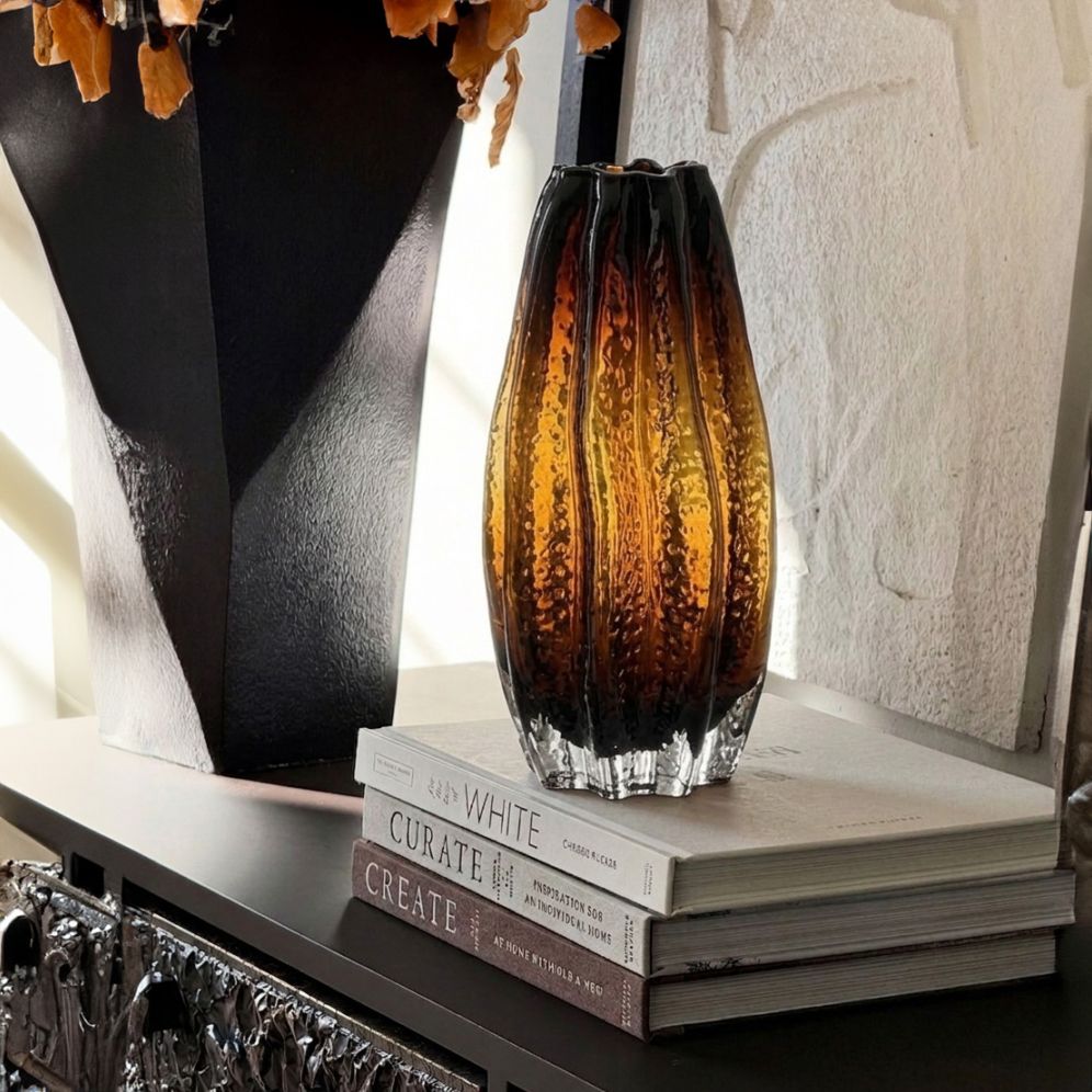 アンバーガラスベース 高さ30cm