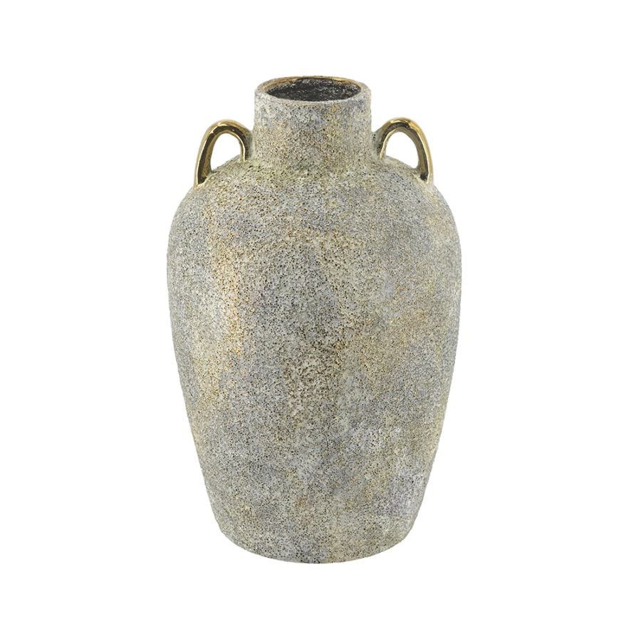 ブルーグレーフラワーベース 高さ28.5cm アンフォラ型