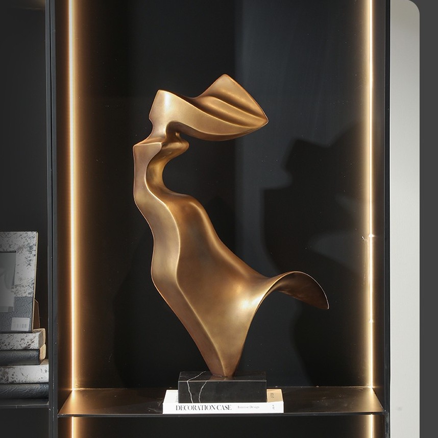 フライングフォルム アートオブジェ 大理石ベース 高さ74.3cm 