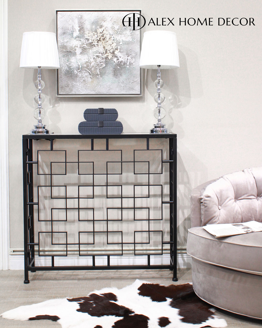 アンファン コンソールテーブル コンソールテーブル アイアン ブラック