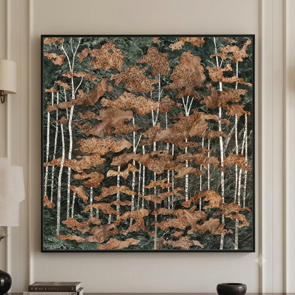 Maison アンティーク インテリアアート送料無料 フォレストアート ウォールアート 90×90cm | ウォールインテリア