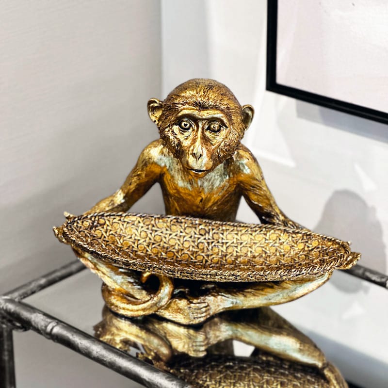 猿 トレイ ゴールド | インテリアデコレーション,オブジェ・置物