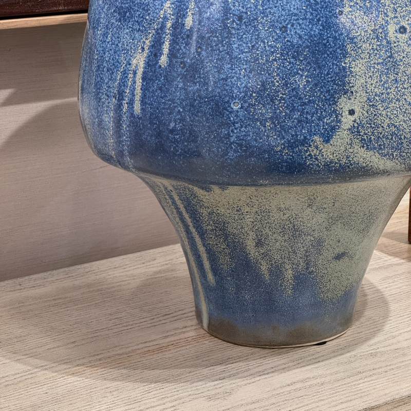 ブルーグリーン 陶器フラワーベース 高さ33.5cm | デコレーション,花瓶