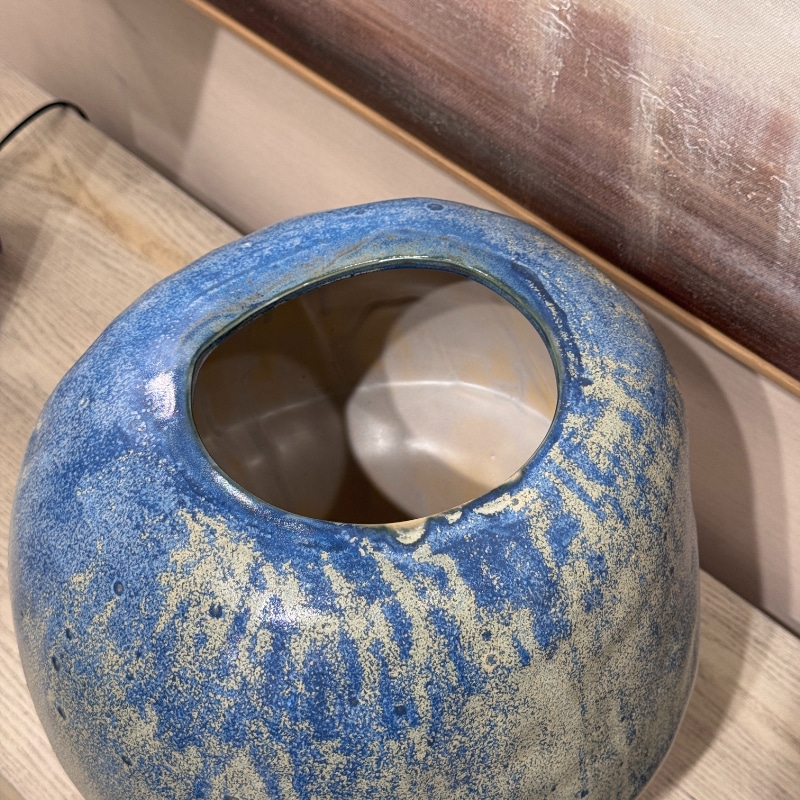 ブルーグリーン 陶器フラワーベース 高さ33.5cm | デコレーション,花瓶