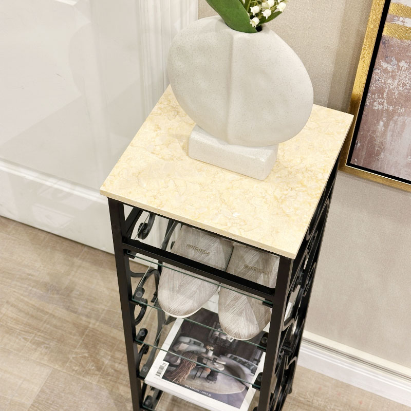 アイアン×大理石のスリッパラック / アンティーク調 6足収納 | 家具