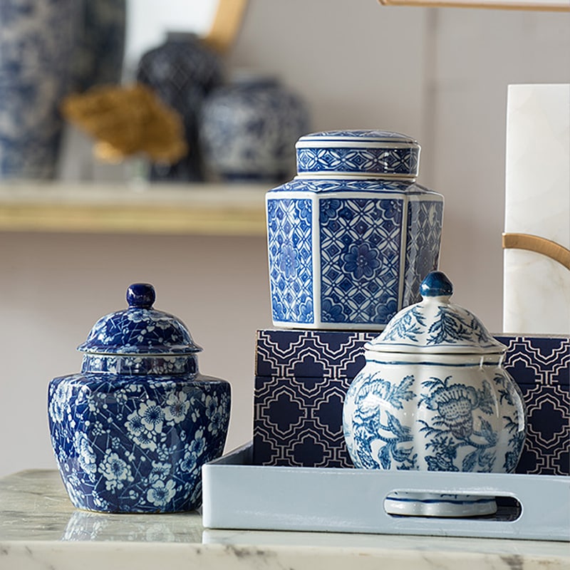 楽天市場】【送料無料】シノワズリ 装飾 飾り壺 オリエンタルスタイル