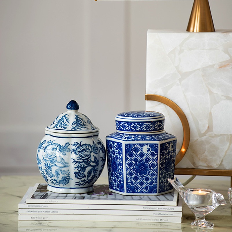 ミニ セラミックジャー 3個セット シノワズリ柄 | デコレーション