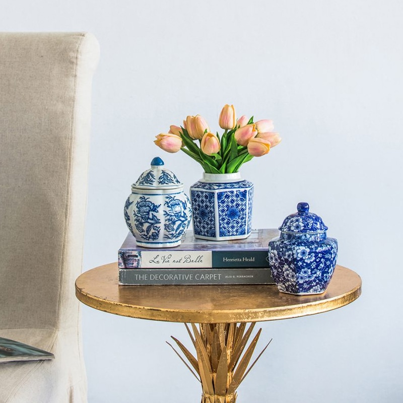 ミニ セラミックジャー 3個セット シノワズリ柄 | インテリア