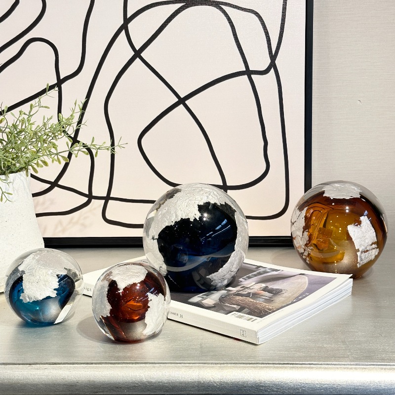 【Carrol Swan】Ceramic Object 球体 オブジェ Carrol Swan】Ceramic Object 球体 オブジェ Vintage Iridescent