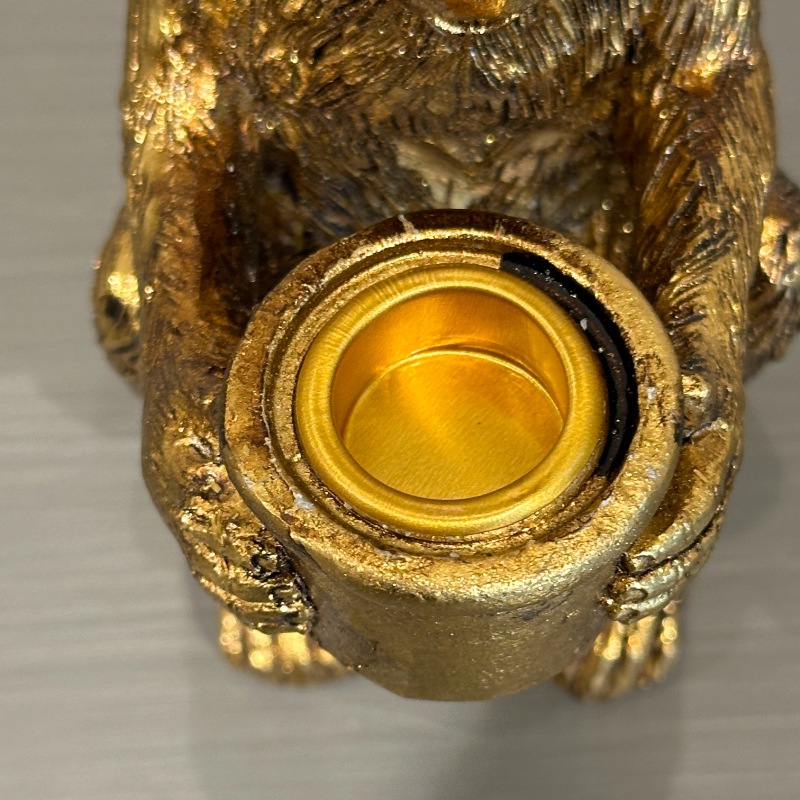 猿 キャンドルホルダー ゴールド | インテリアデコレーション