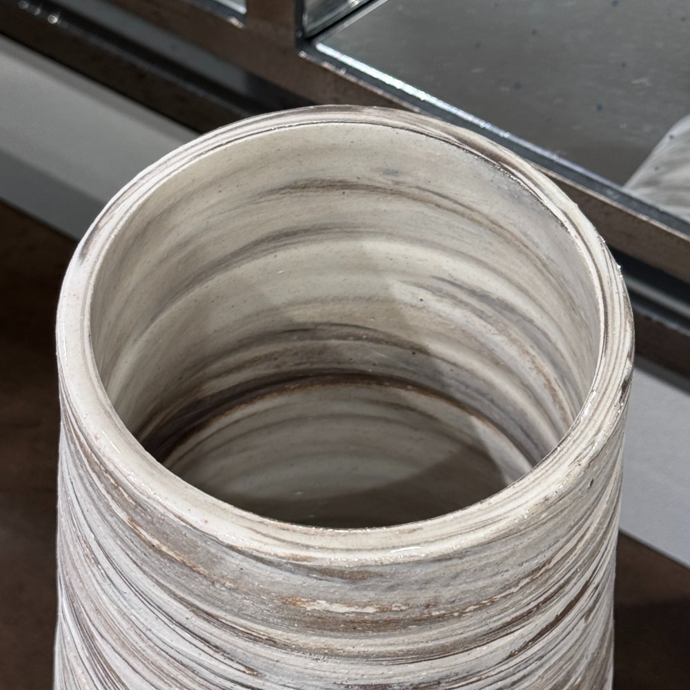 ブラウンマーブル 陶器フラワーベース 高さ32.4cm | デコレーション