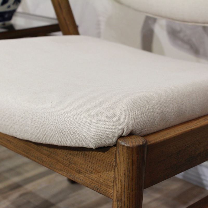 ナチュラルダイニングチェア 天然木×布地 オフホワイト | 家具,チェア