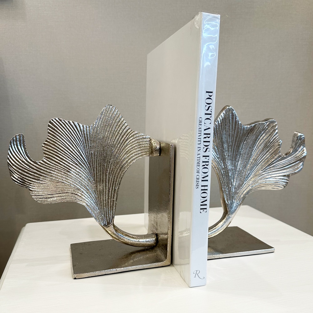 輸入雑貨 シルバーオリックス ブックエンド 本立て オブジェ × 2個