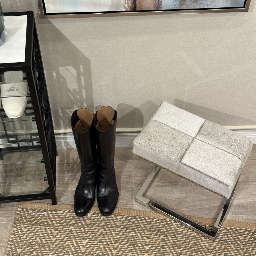 リアルファー玄関スツール グレー | 家具,チェア,スツール |インテリア