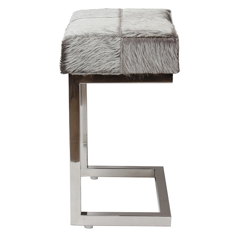 リアルファー玄関スツール グレー | 家具,チェア,スツール |インテリア