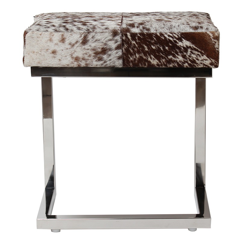 リアルファー玄関スツール ブラウン/ホワイト | 家具,チェア,スツール