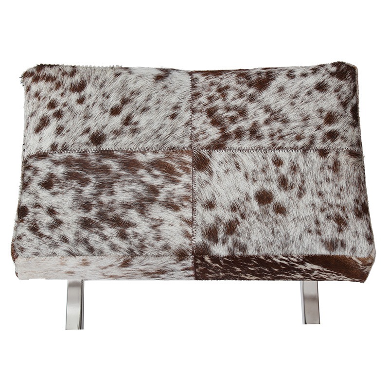 リアルファー玄関スツール ブラウン/ホワイト | 家具,チェア,スツール