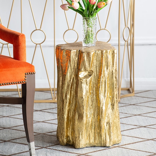 切り株スツール ゴールド 高さ50cm | 家具,チェア,スツール