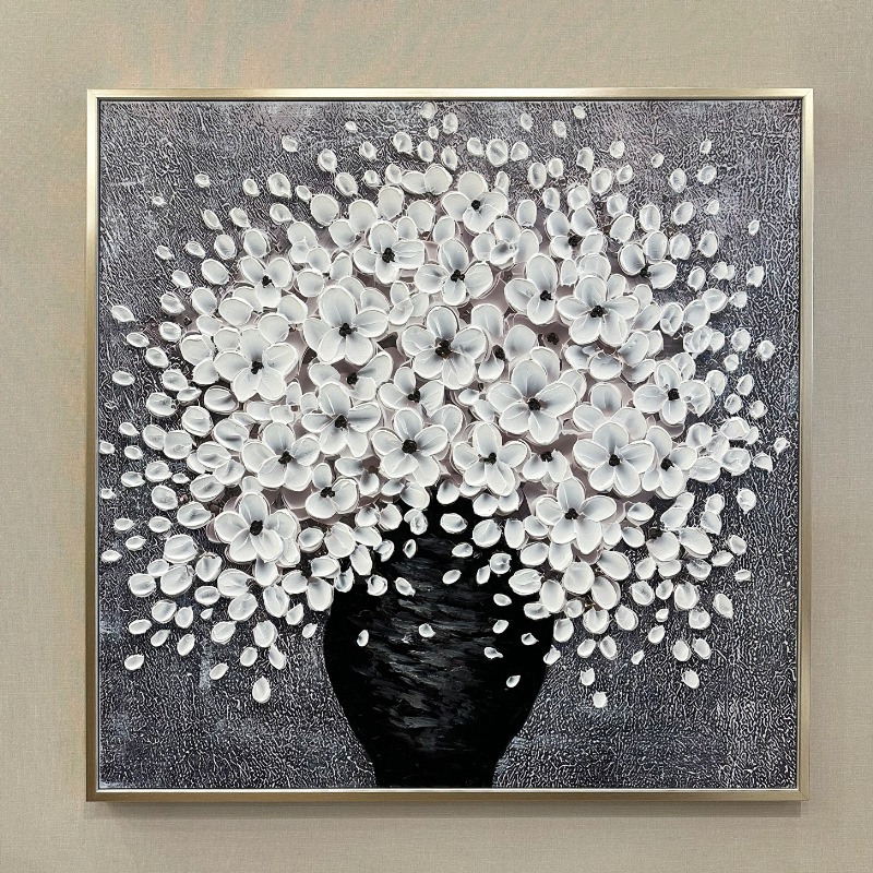 アート作品 白い装飾フレーム KanademonoAbstractART-