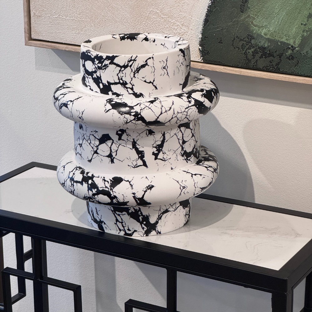 モノトーンマーブルベース 高さ27cm | デコレーション,花瓶