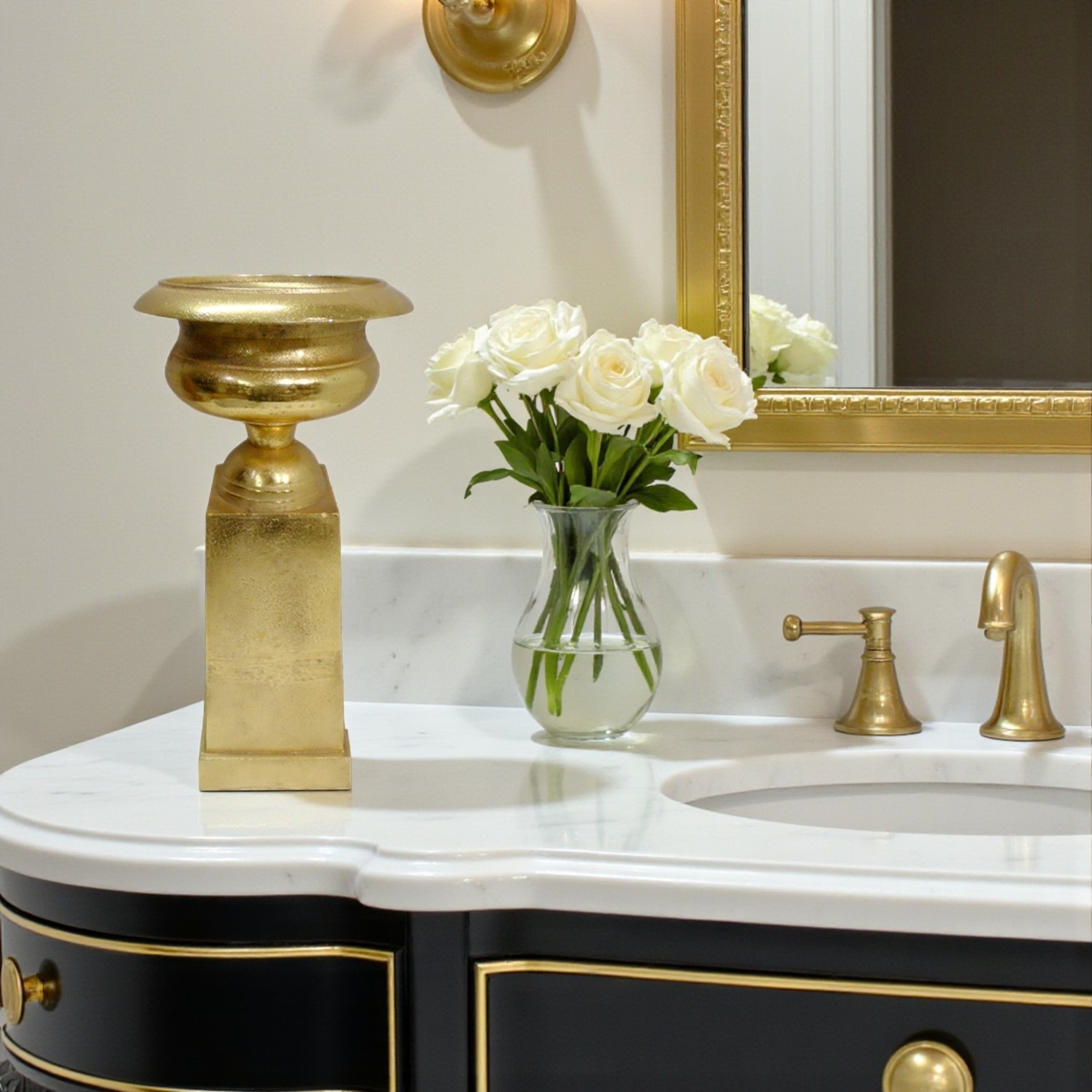 アンティークゴールド ピラーキャンドルホルダー | デコレーション