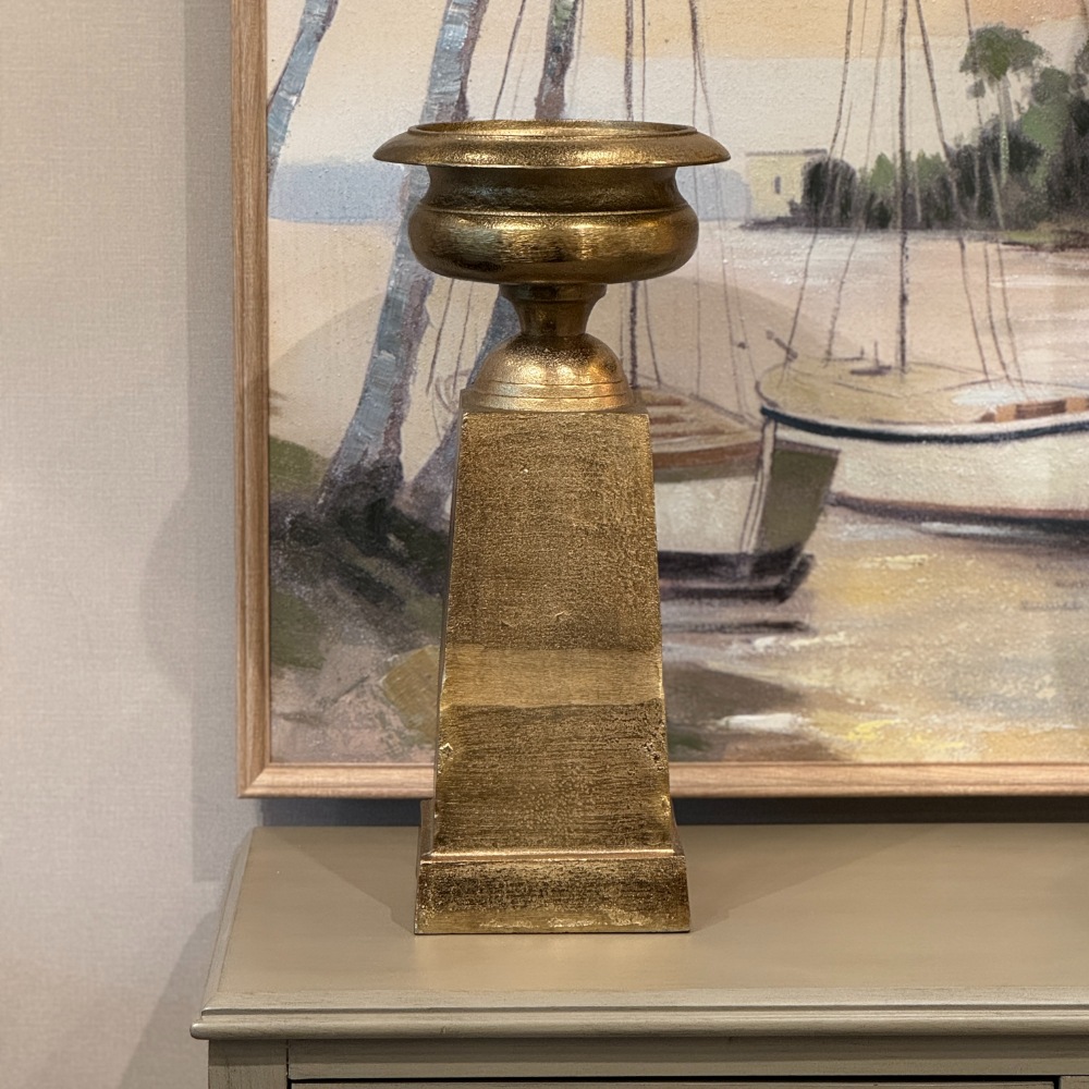 アンティークゴールド ピラーキャンドルホルダー | デコレーション